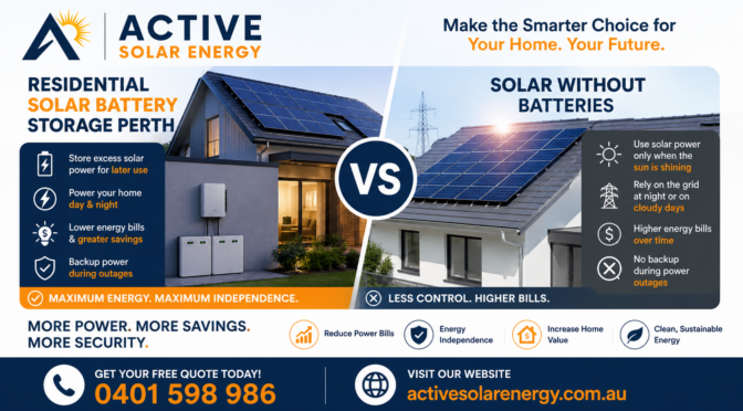 Residential Solar Battery Storage Perth vs Solar Without Batteries: Which Is Better?